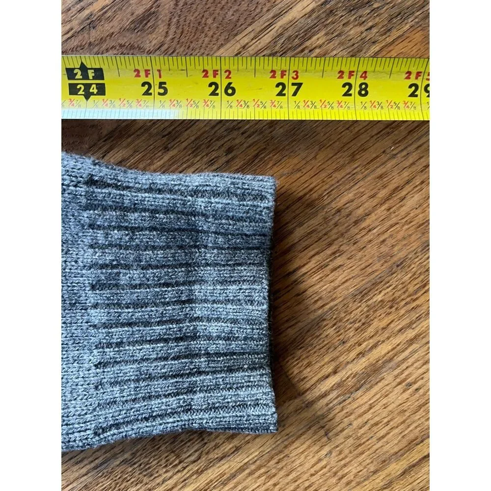 J. CREW Gray 100% Lambs Wool 1/4 Zip Pullover Sweater Top  Mens Size Large